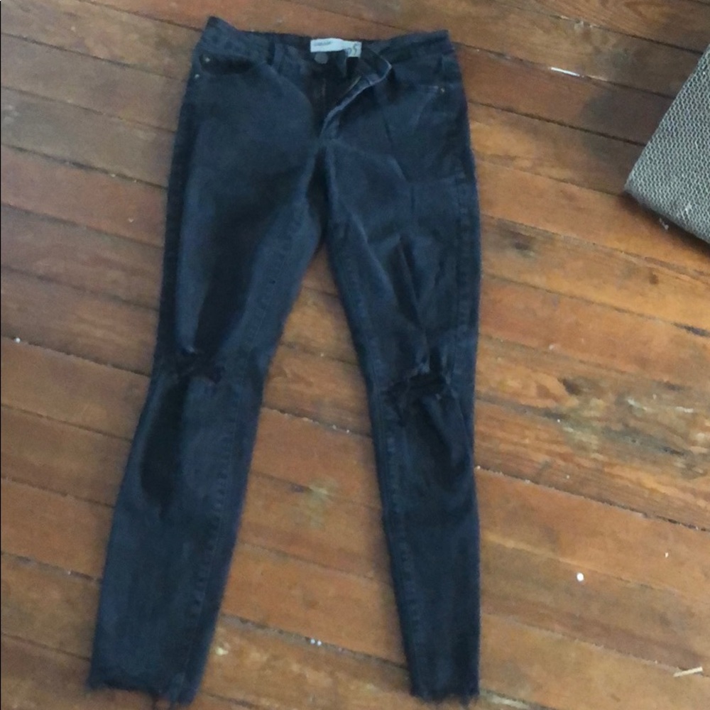 Black, Ripped Garage Jeans